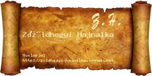 Zöldhegyi Hajnalka névjegykártya